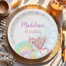 Magic Rainbow Unicorn Rosa Guld Födelsedagsfest