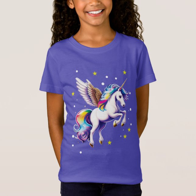 Magic Rainbow Unicorn T Shirt (Framsida)