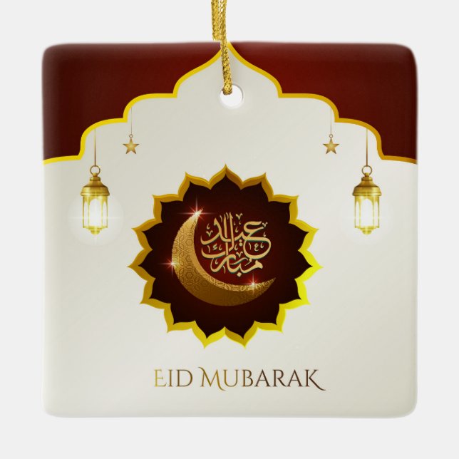 Magic Ramadan Lantern - Eid Mubarak Hälsning Julgransprydnad Keramik (Framsida)