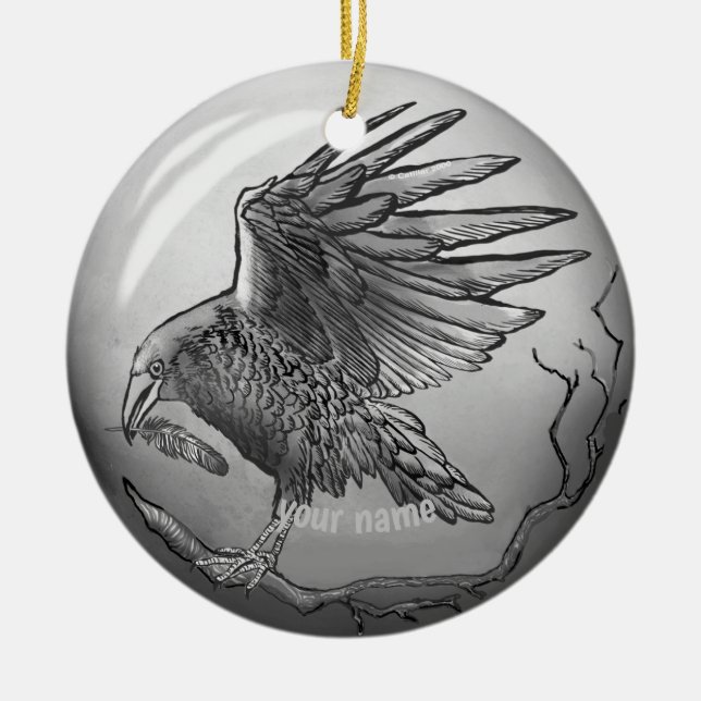 Magic Raven Julgransprydnad Keramik (Framsidan)