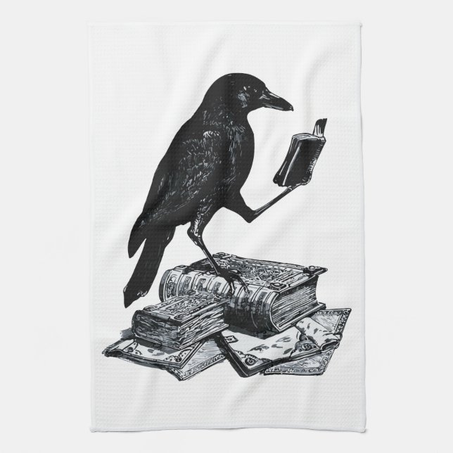Magic Raven med Academic Bokar Kökshandduk (Vertikal)
