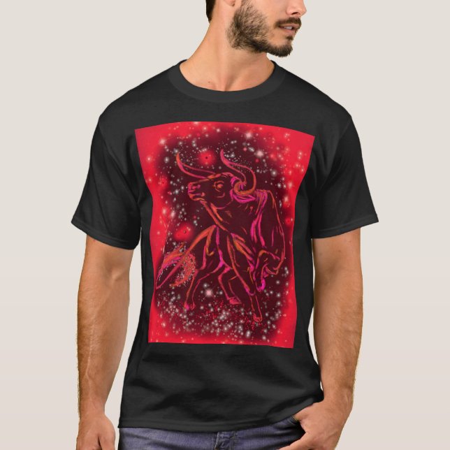 Magic Red Bull Running T-Shirt Starry Night (Framsida)
