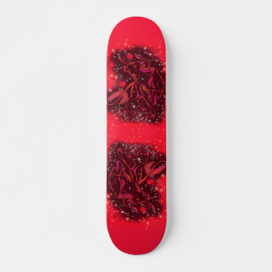 Magic Red Neon Bull Running - Fantastisk Starry Ni Mini Skateboard Bräda 18,5 Cm