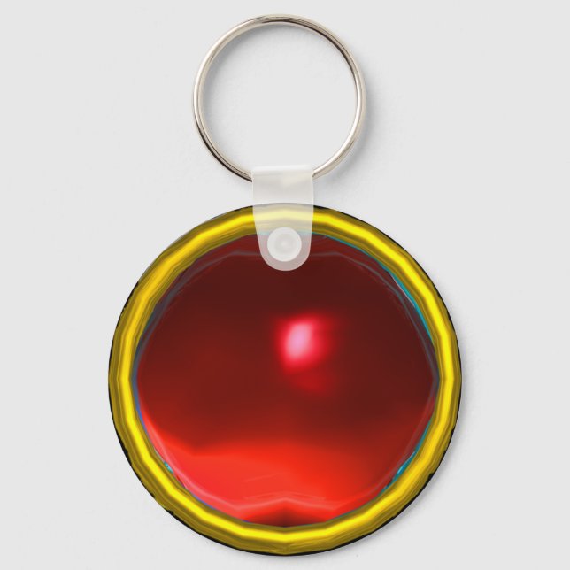 MAGIC RED RUBY GEMSTONE NYCKELRING (Framsida)