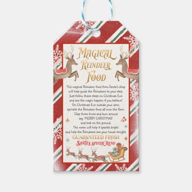 Magic Reindeer Food jul Kväll Box Filler Presentetikett (Framsidan)