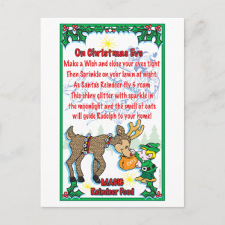 Magic Reindeer Food Vykort