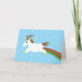 Magic Reindeer Unicorn-julkort för Helgdag Helgkort