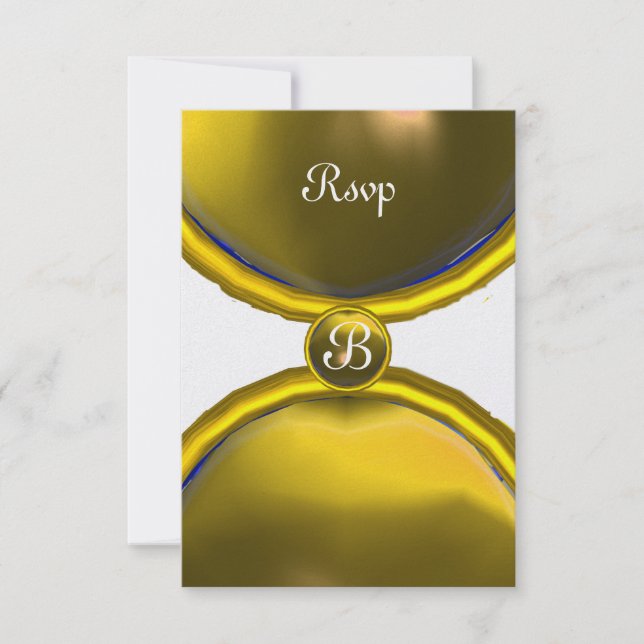 MAGIC RINGAR,MONOGRAM osa Gem gult ice ice Inbjudningar (Framsida)