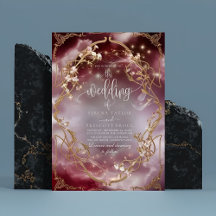 Magic Ro Guld Ornate Baroque Bröllop bjudati