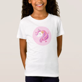 Magic Rosa Glitter Unicorn Ansikte T Shirt