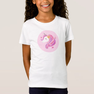 Magic Rosa Glitter Unicorn Ansikte T Shirt