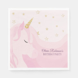 Magic Rosa Guld Unicorn Birthday Pappersservett