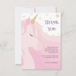 Magic Rosa Guld Unicorn Birthday Tack Kort