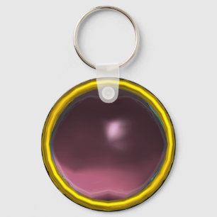 MAGIC ROSA LILA AMETHYST GEM STONE NYCKELRING