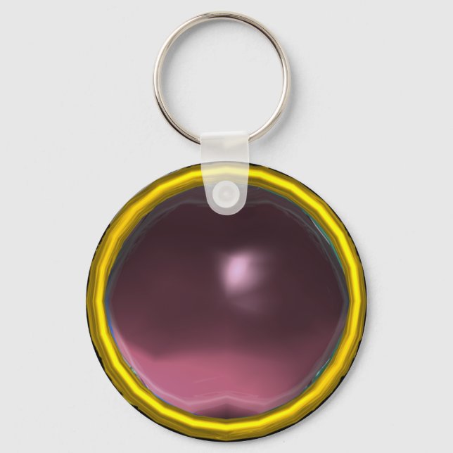 MAGIC ROSA LILA AMETHYST GEM STONE NYCKELRING (Framsida)