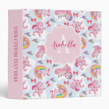 Magic Rosa Unicorn Girly Rainbow Monogram