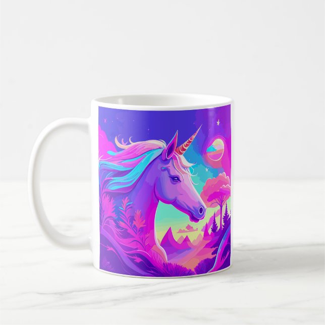 Magic Rosa Unicorn Kaffemugg (Vänster)