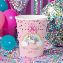 Magic Rosa Unicorn Rainbow Barns födelsedag