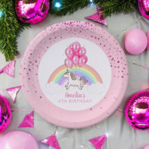 Magic Rosa Unicorn Rainbow Födelsedagsfest