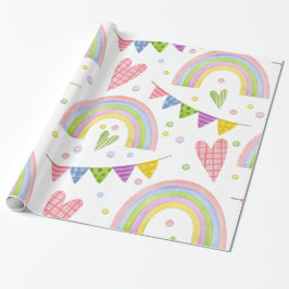 Magic Rosa Unicorn Rainbow Presentpapper