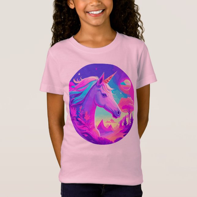 Magic Rosa Unicorn T Shirt (Framsida)