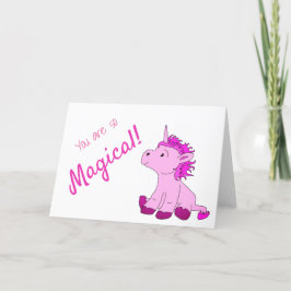 Magic Rosa Unicorn Valentine's day Card Helgkort
