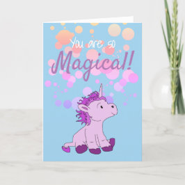 Magic Rosa Unicorn Valentine's day Card Helgkort