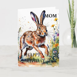 Magic Running Hare Birthday Card (redigerbart) Helgkort