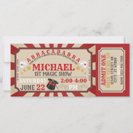Magic Show Biljett Birthday-inbjudan