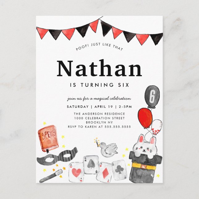 Magic Show Birthday Trollspö (Magic Show Birthday) Vykort (Framsida)