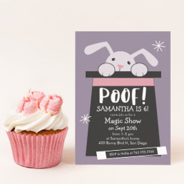 Magic Show Bunny Rabbit Födelsedagsfest Inbjudningar