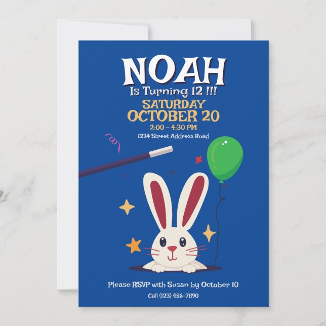 Magic Show Födelsedagsfest inbjudan (Framsida)