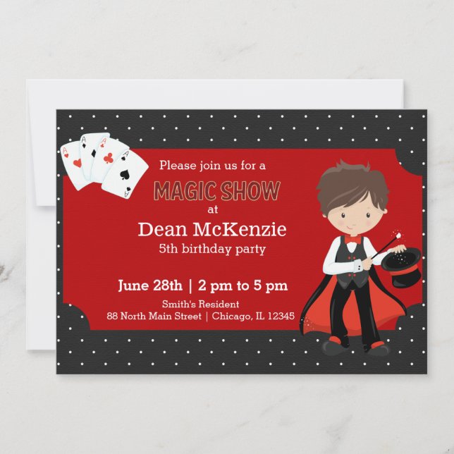 Magic Show-födelsedagsfest Inbjudningar (Framsida)