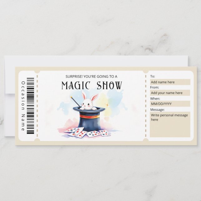 Magic Show Gift Certificate Template Inbjudningar (Framsida)