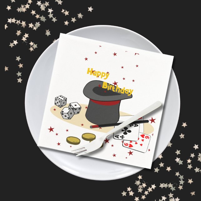 Magic Show Grattis på födelsedagen Kids Party Pappersservett (Magic Show Happy Birthday Kids Party Napkins)