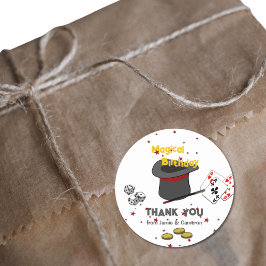 Magic Show Joint Birthday Tack from Namn Runt Klistermärke