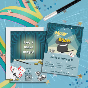 Magic Show Kids 8:e Födelsedagsfest inbjudan