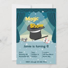 Magic Show Kids 8th Födelsedagsfest inbjudan Card