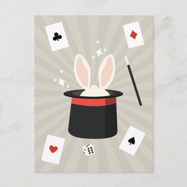 Magic Show Magician Kids Helg Vykort (Framsida)