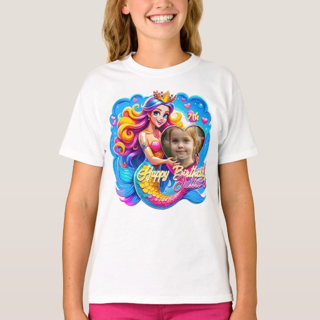 Magic Sjöjungfru Birthday Delight, anpassad gåva T Shirt (Framsida)