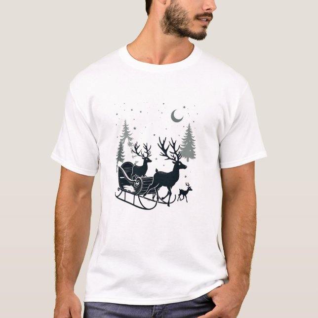 Magic Sleigh Ride genom Snö T Shirt (Framsida)
