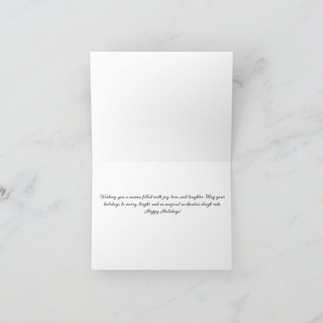 Magic Sleigh Ride med svart julklapp Helgkort (Inuti)