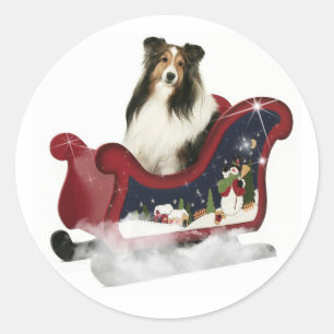 Magic Sleigh Sheltie Runt Klistermärke