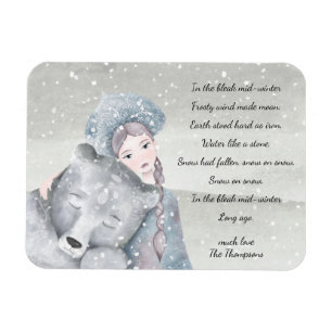 Magic Snö Princess Bear Bleak Midvinter Helgdag Magnet