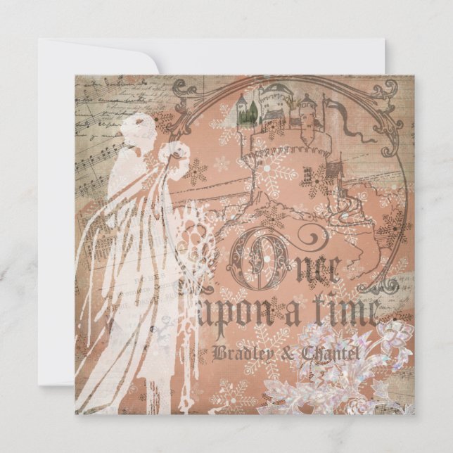 Magic Snowflake Gång vid en tidsinbjudning Inbjudningar (Framsida)