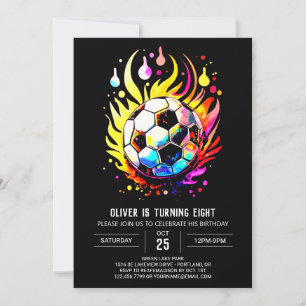 Magic Soccer Kids Editable Birthday Inbjudningar