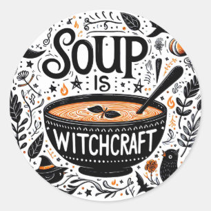 Magic Soppa Sticker - Kitchen Witch Runt Klistermärke