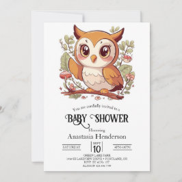 Magic Söt Uggla Baby Shower Inbjudningar