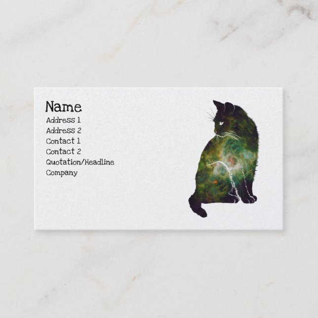Magic Space Nebula Cat Visitkort (Framsida)