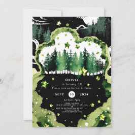Magic Sparkling Woodland Birthday Inbjudningar